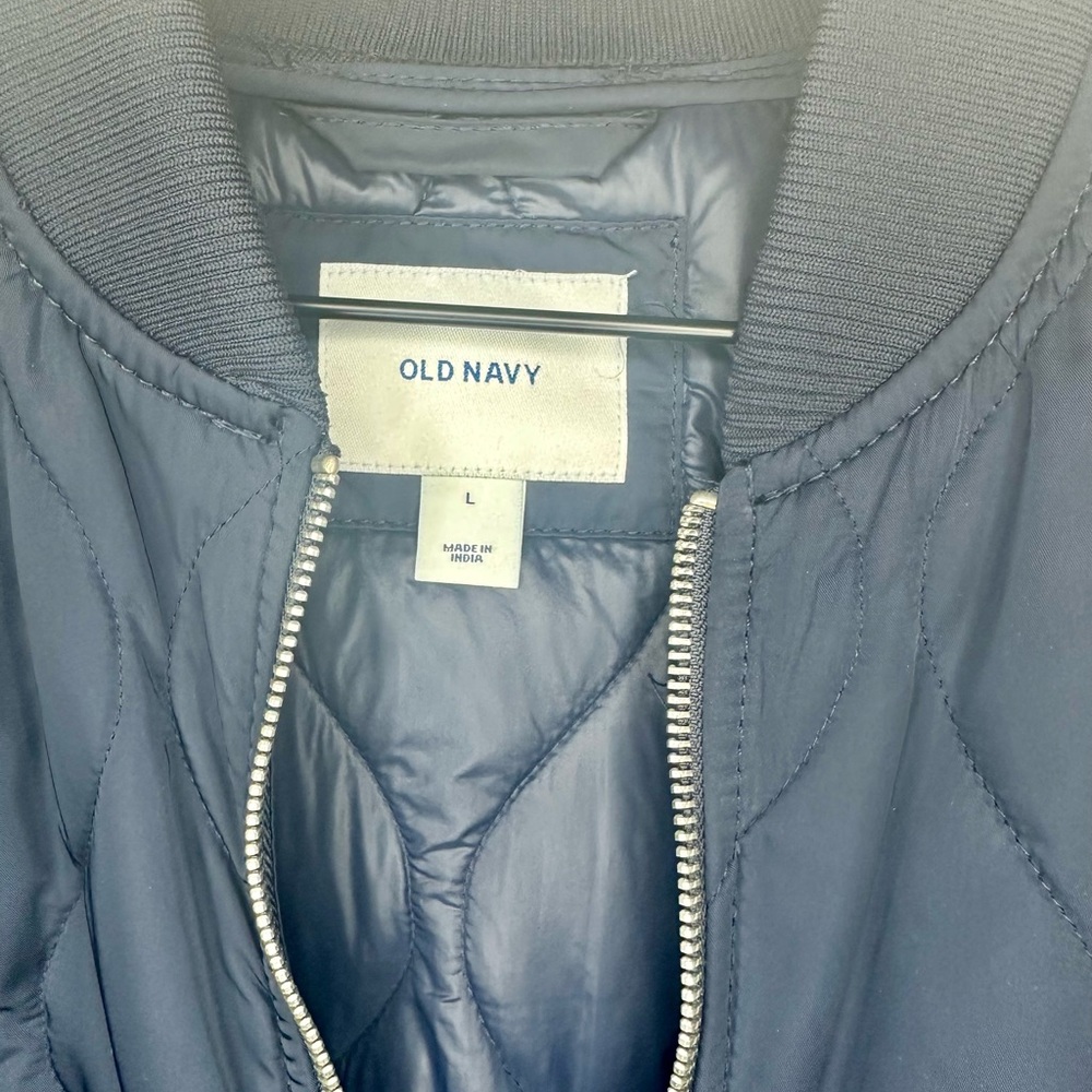 Old Navy Women's Navy Bomber Jacket - Picture 2 of 4
